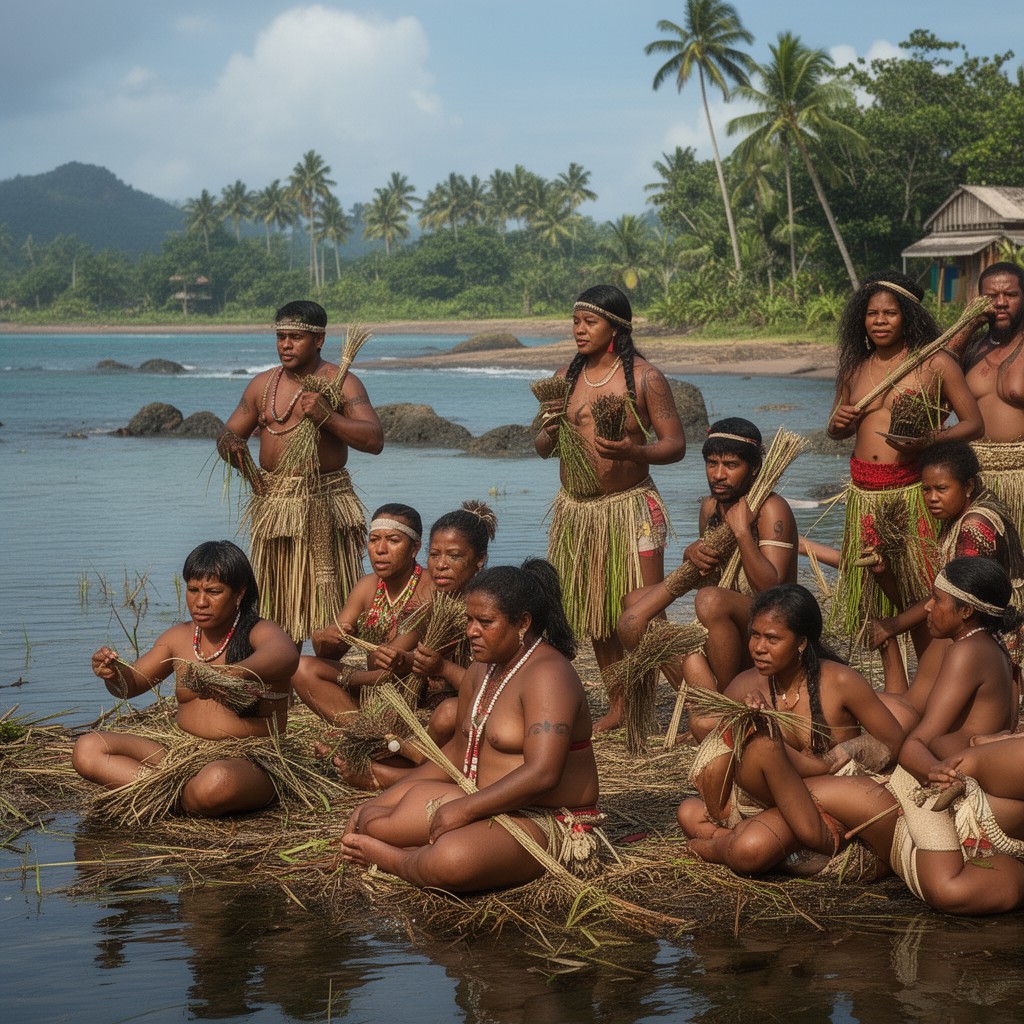 AI-generated illustration of Pacific Island societies