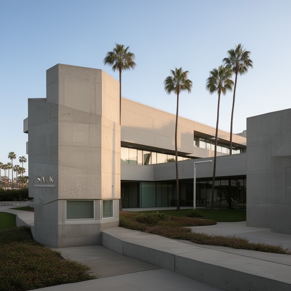 AI-generated illustration of Salk Institute for Biological Studies