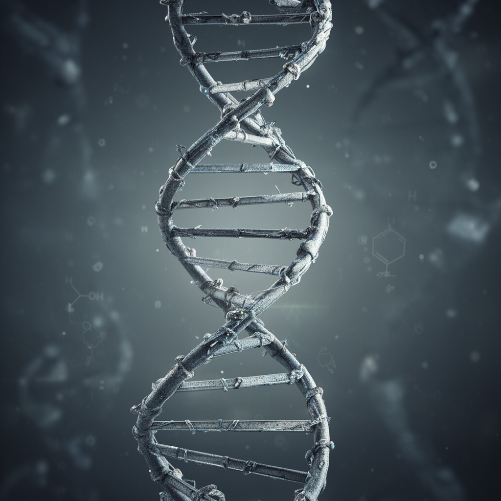 AI-generated illustration of The Double Helix (scientific contribution, not the book author)