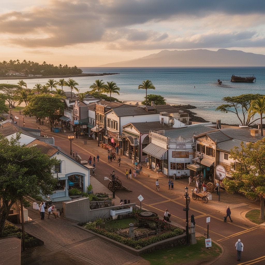 AI-generated illustration of Lahaina Historic District