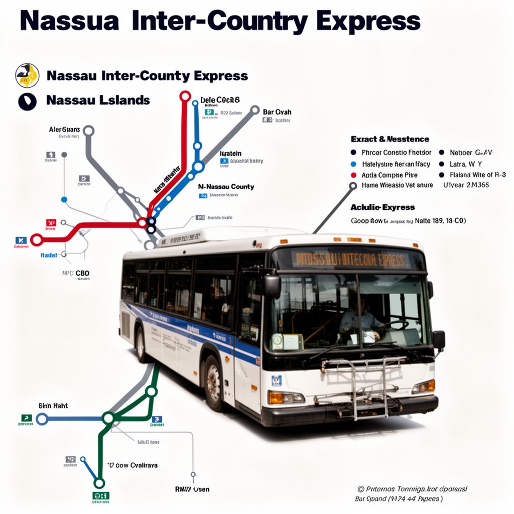 AI-generated illustration of Nassau Inter-County Express bus routes
