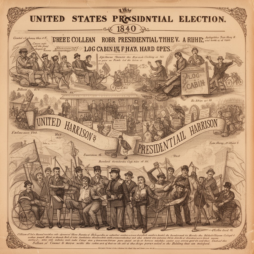 AI-generated illustration of 1840 United States presidential election