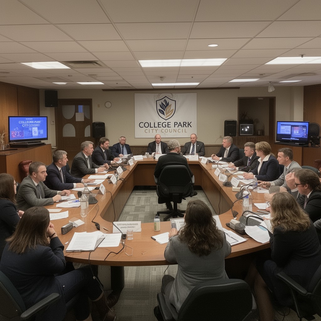 AI-generated illustration of College Park City Council