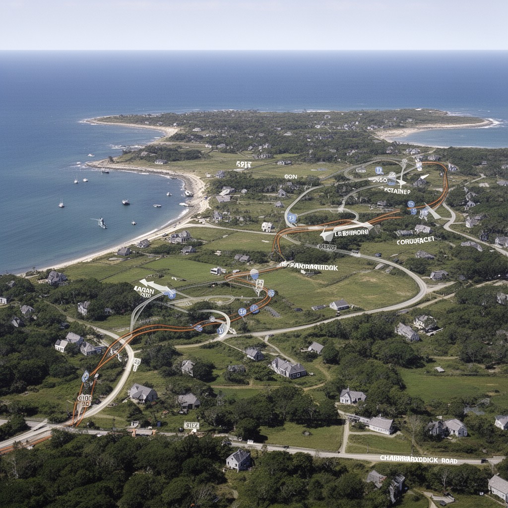 AI-generated illustration of Chappaquiddick Road network