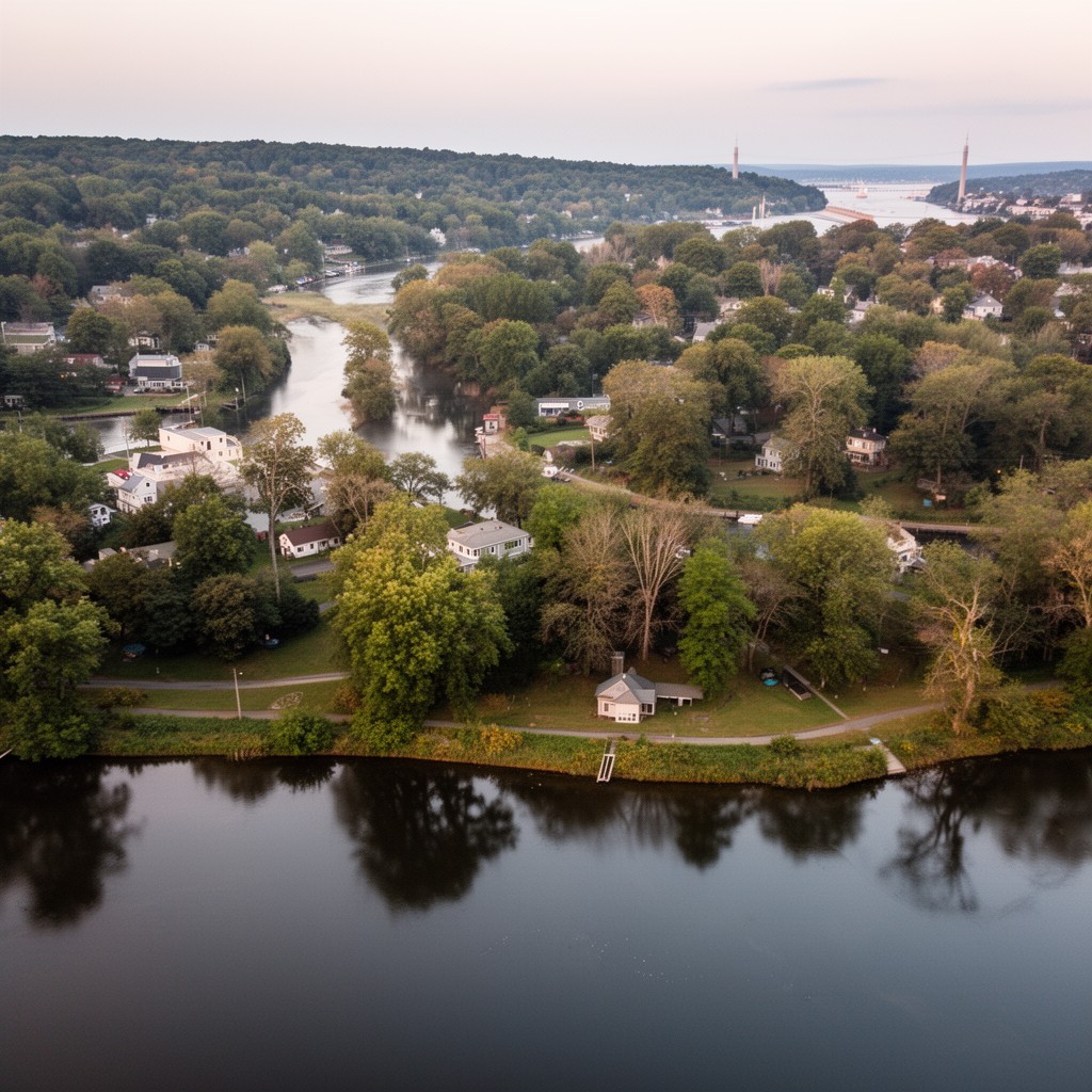 AI-generated illustration of Saugatuck River