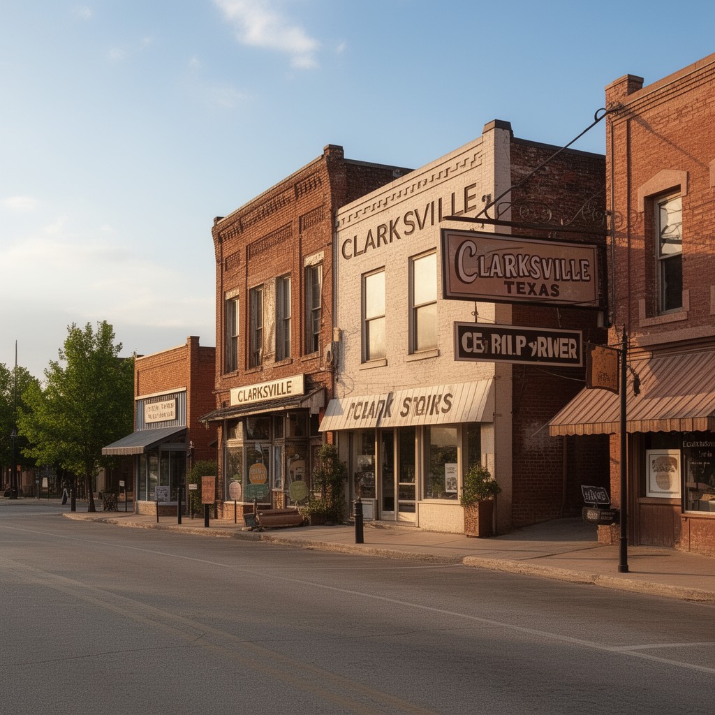 AI-generated illustration of Clarksville, Texas