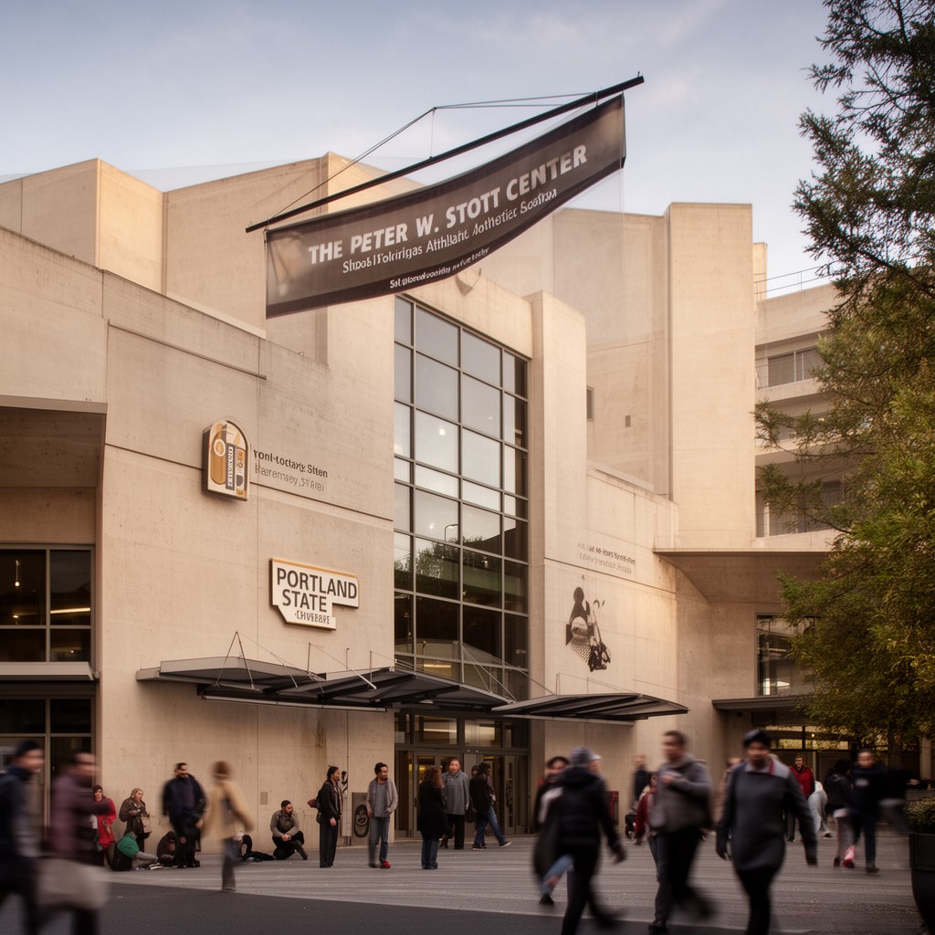 AI-generated illustration of Peter W. Stott Center