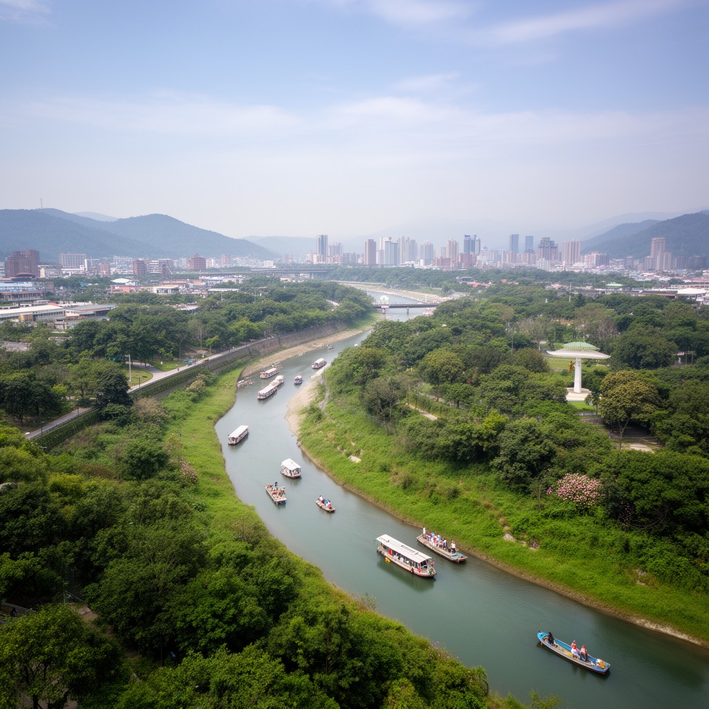 AI-generated illustration of Tamsui River