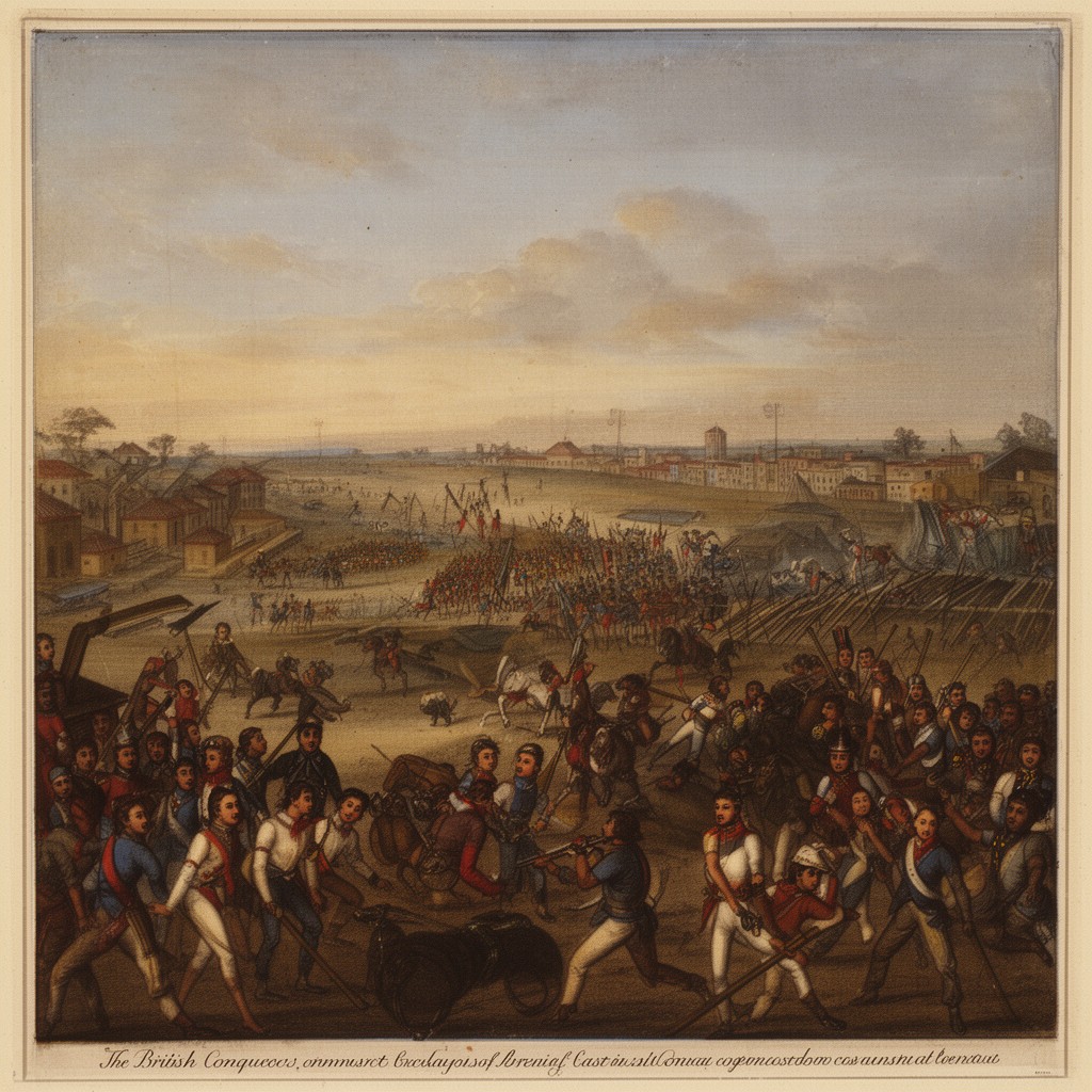 AI-generated illustration of British conquest of Bengal