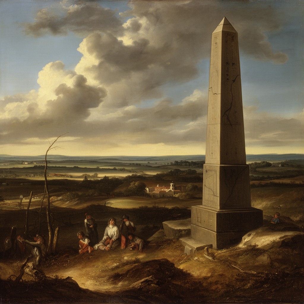 AI-generated illustration of Landscape with Obelisk