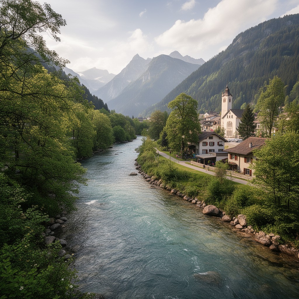 AI-generated illustration of Sihl River