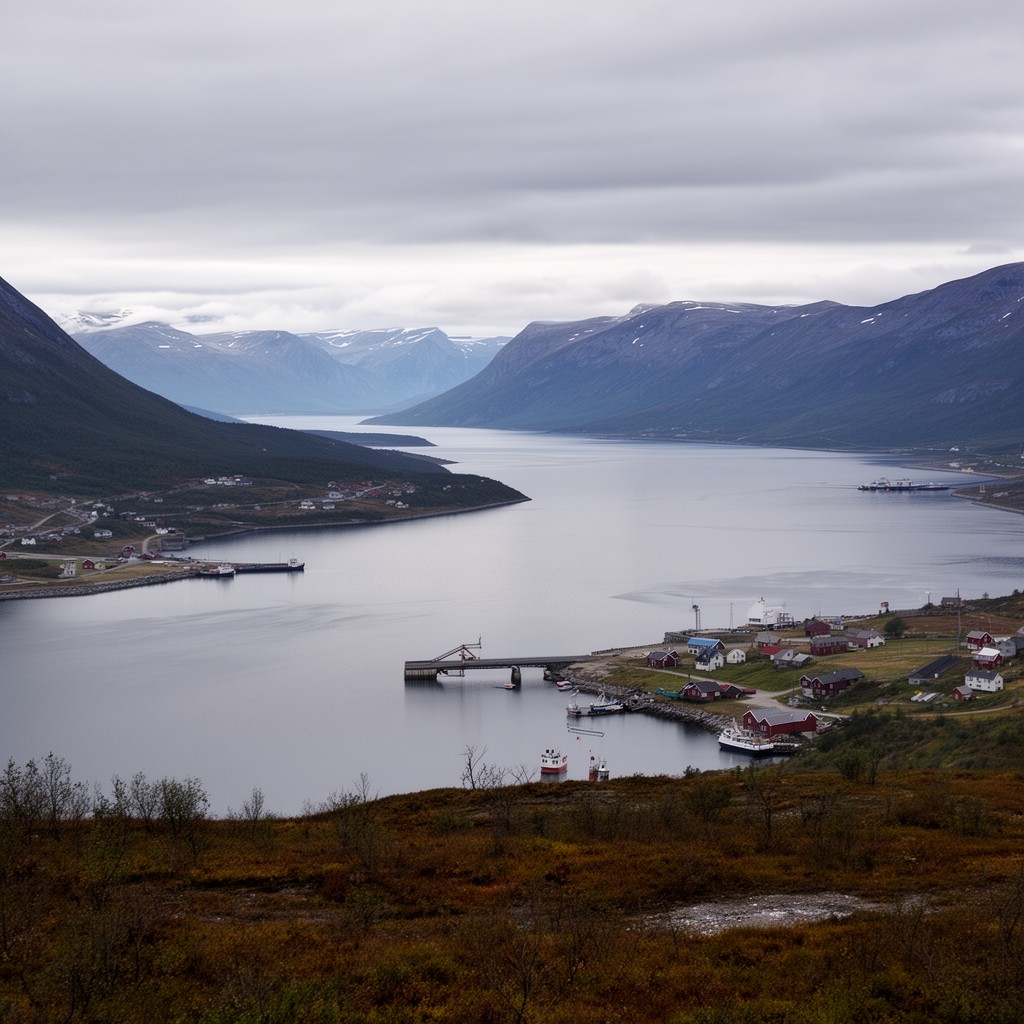 AI-generated illustration of Porsangerfjorden