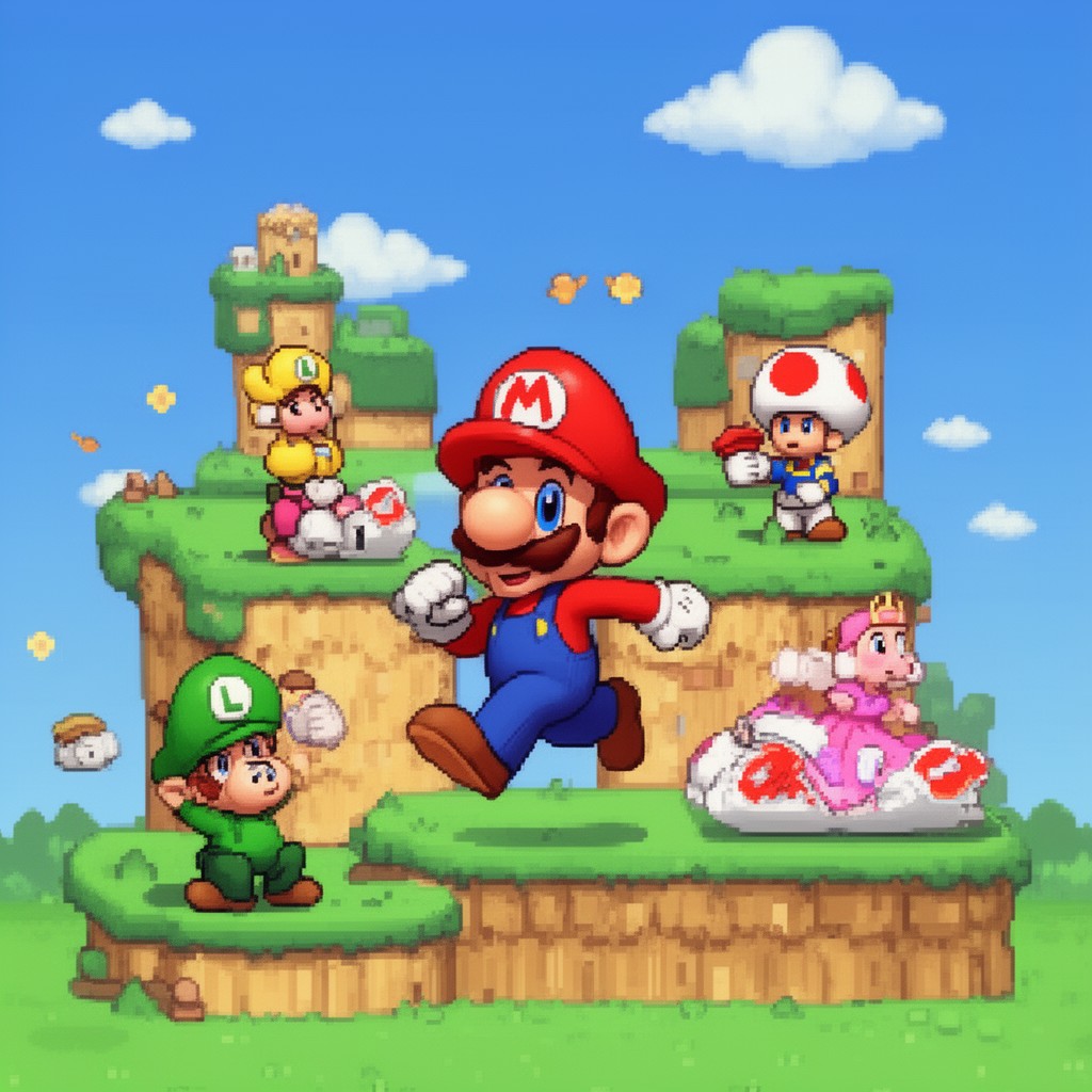 AI-generated illustration of Super Mario Bros. 2