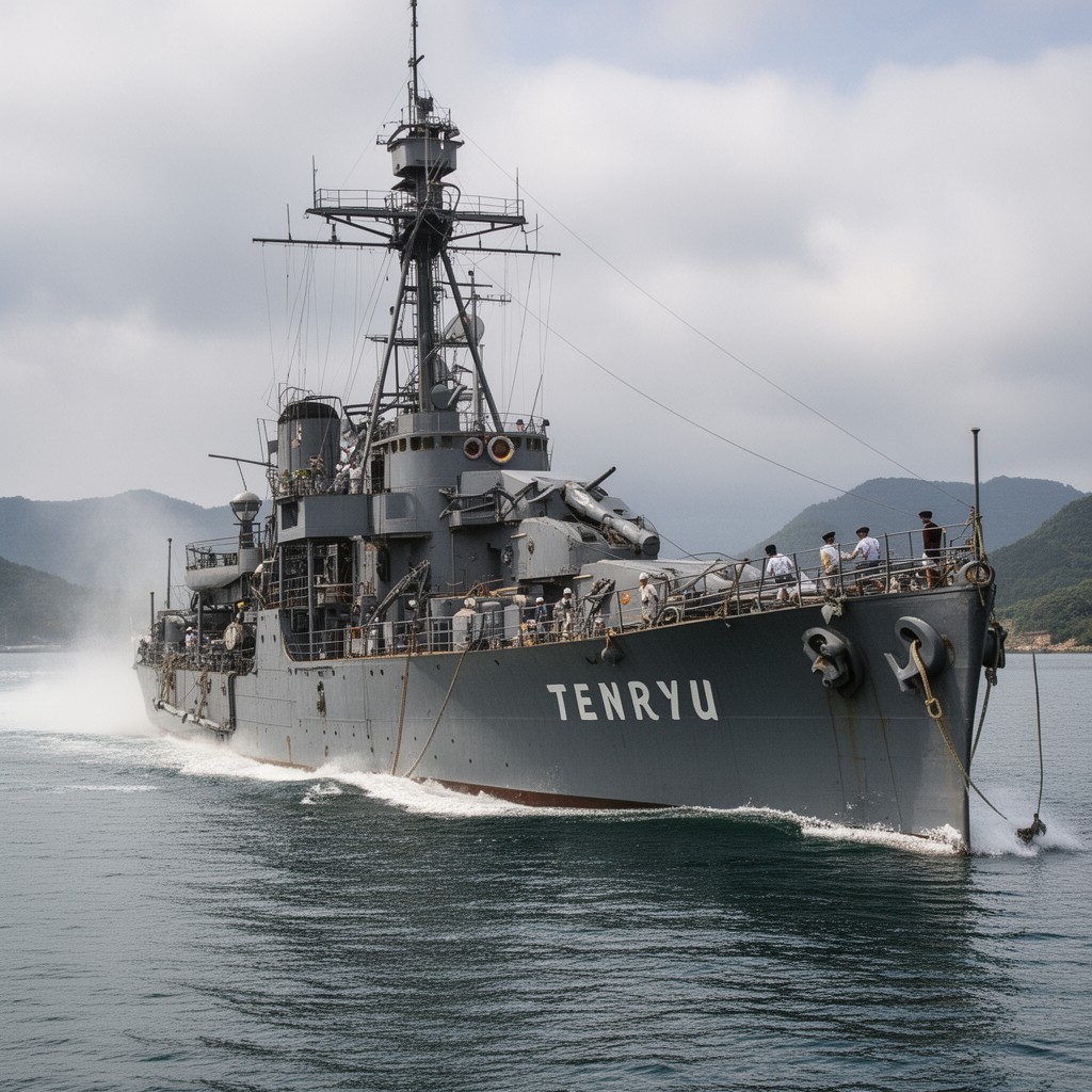 AI-generated illustration of Japanese cruiser Tenryu