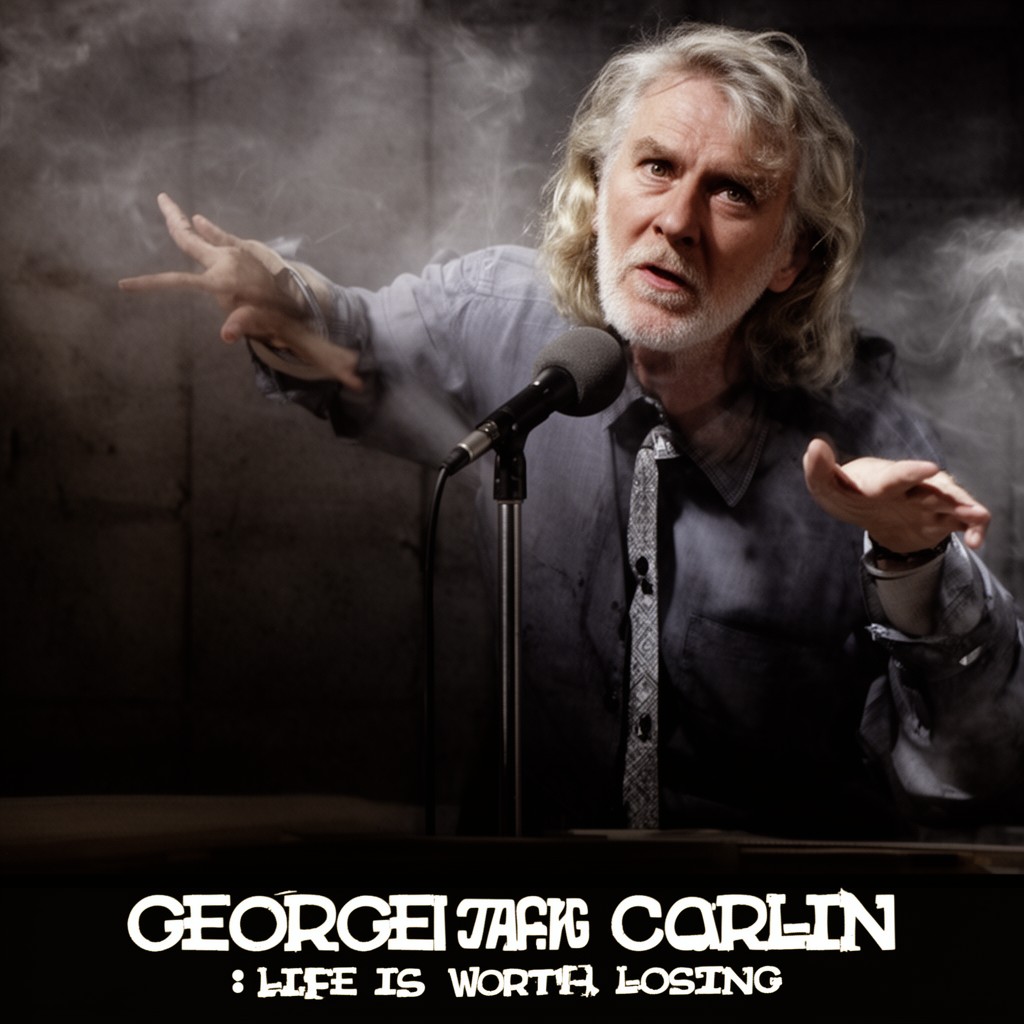 AI-generated illustration of George Carlin: Life Is Worth Losing