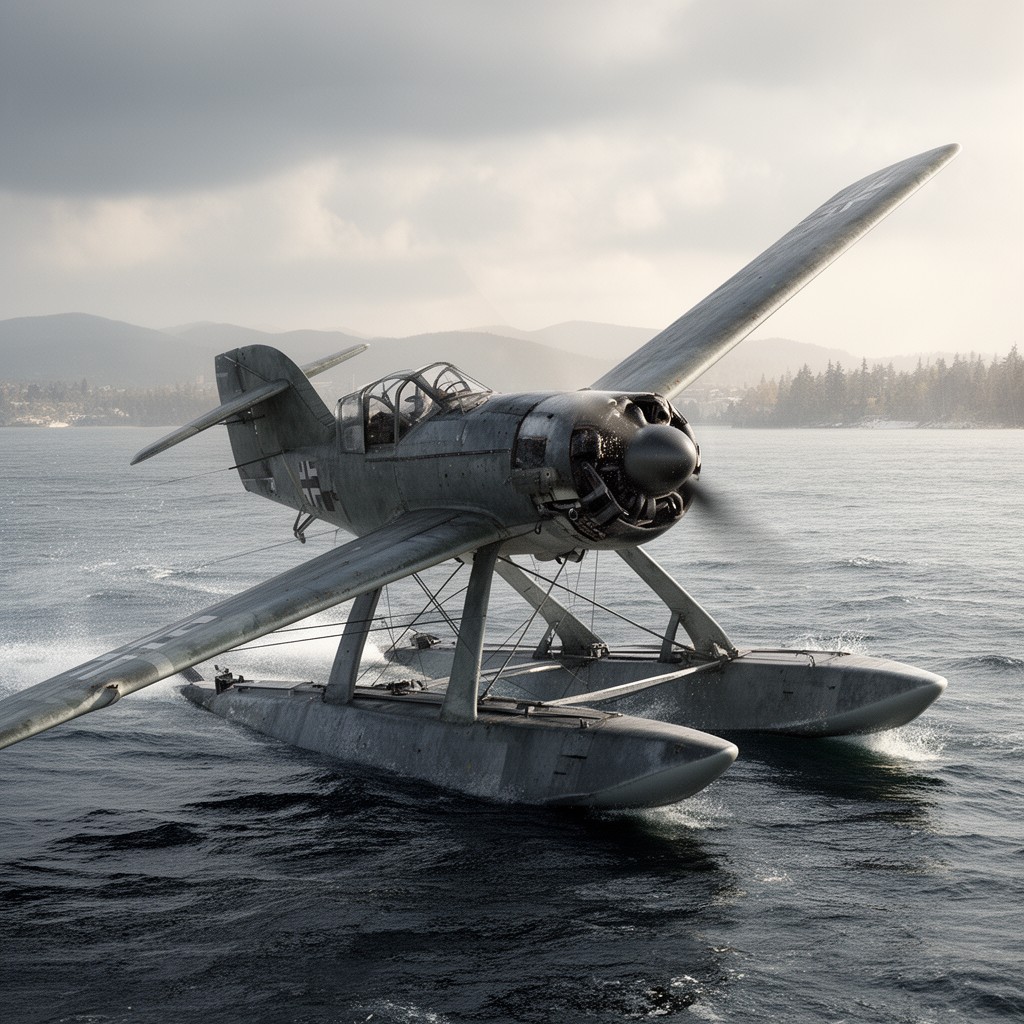 AI-generated illustration of Arado Ar 196 seaplane