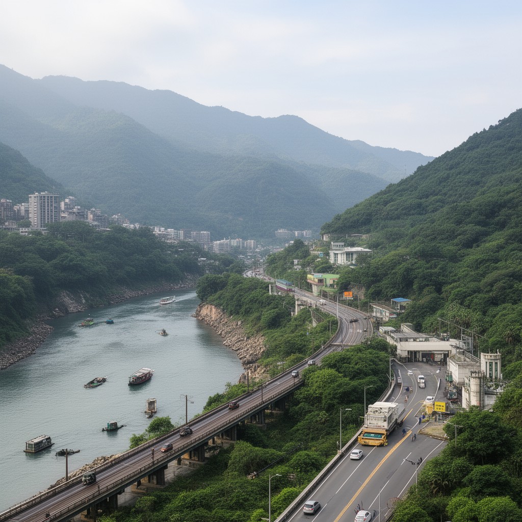 AI-generated illustration of Keelung River