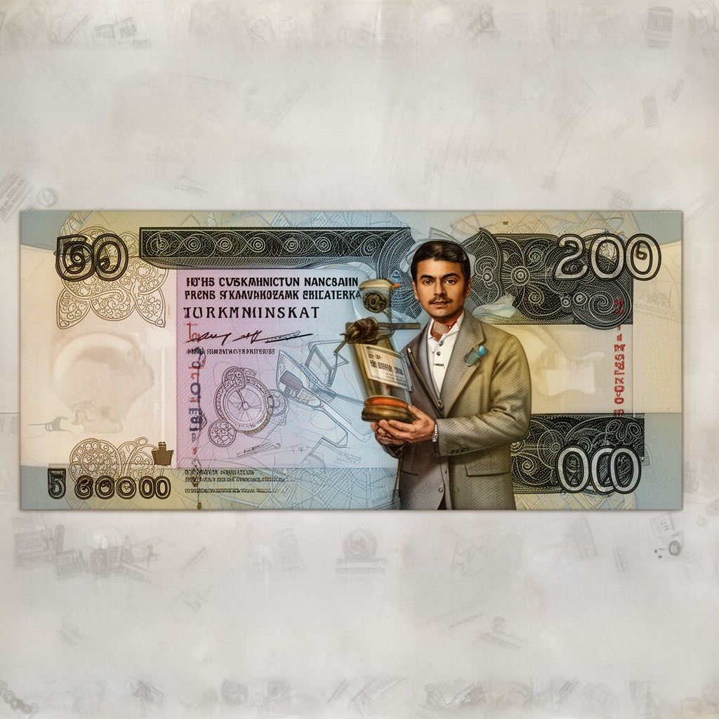 AI-generated illustration of Turkmenistan manat