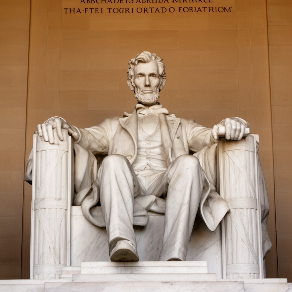 AI-generated illustration of Seated statue of Abraham Lincoln (Lincoln Memorial)