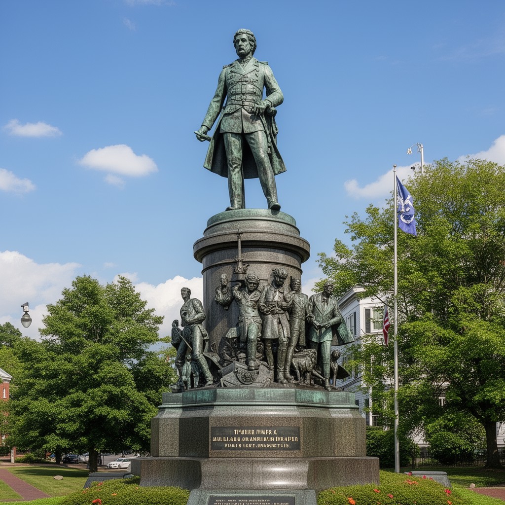 AI-generated illustration of Statue of General William Franklin Draper (Milford, Massachusetts)