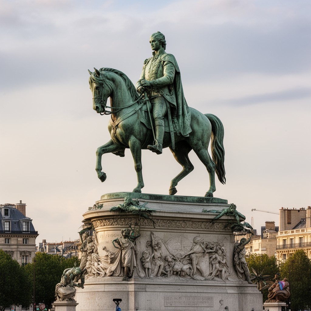 AI-generated illustration of Statue of General George Washington (Paris, Place d'Iéna)