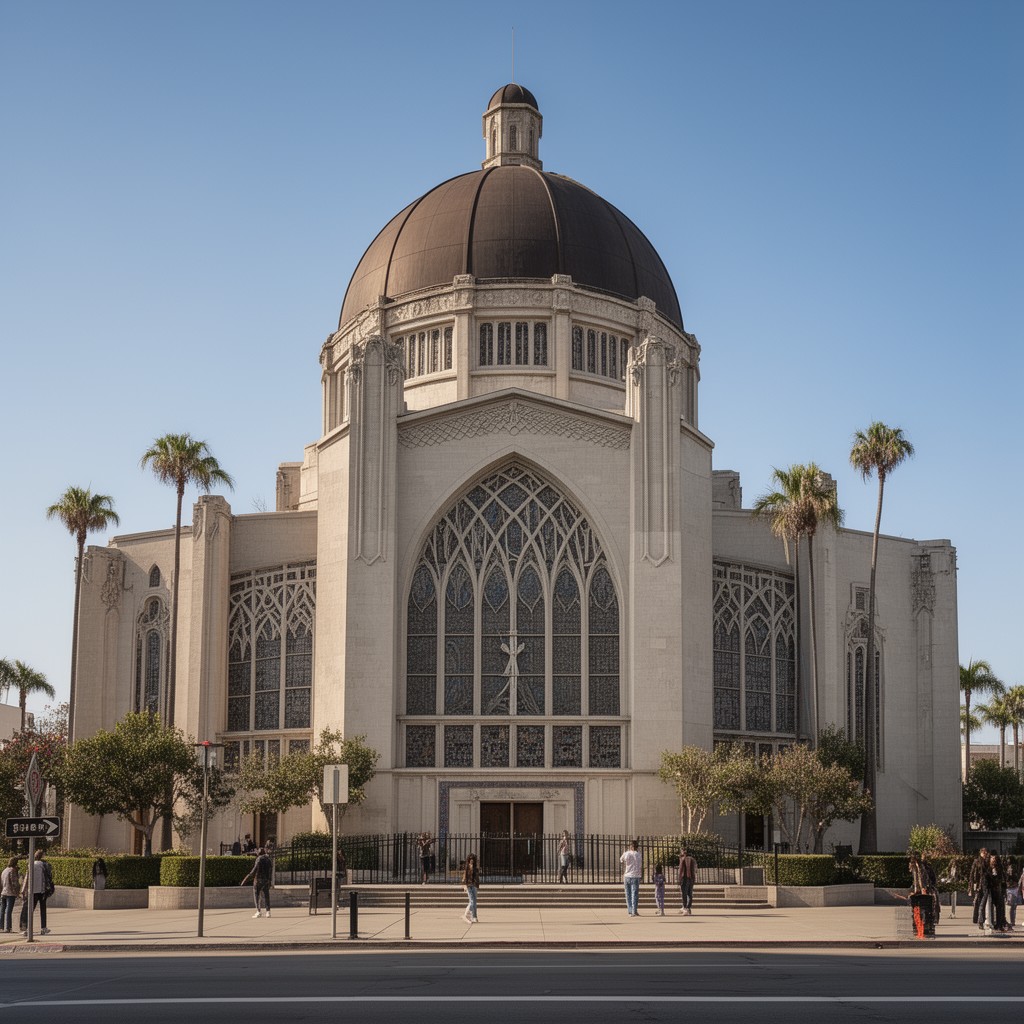 AI-generated illustration of Angelus Temple