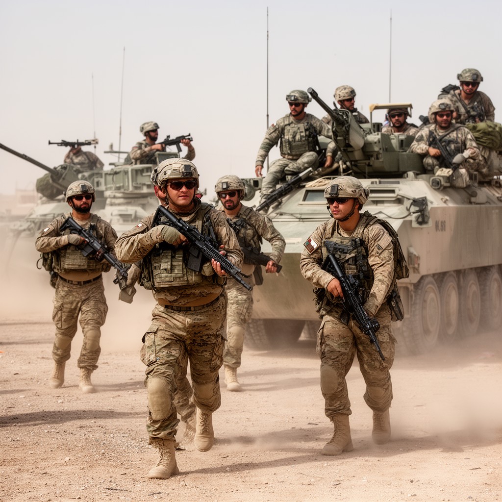 AI-generated illustration of Multinational force in Iraq