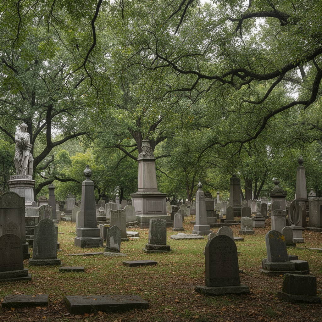 AI-generated illustration of Grove Street Cemetery, New Haven, Connecticut