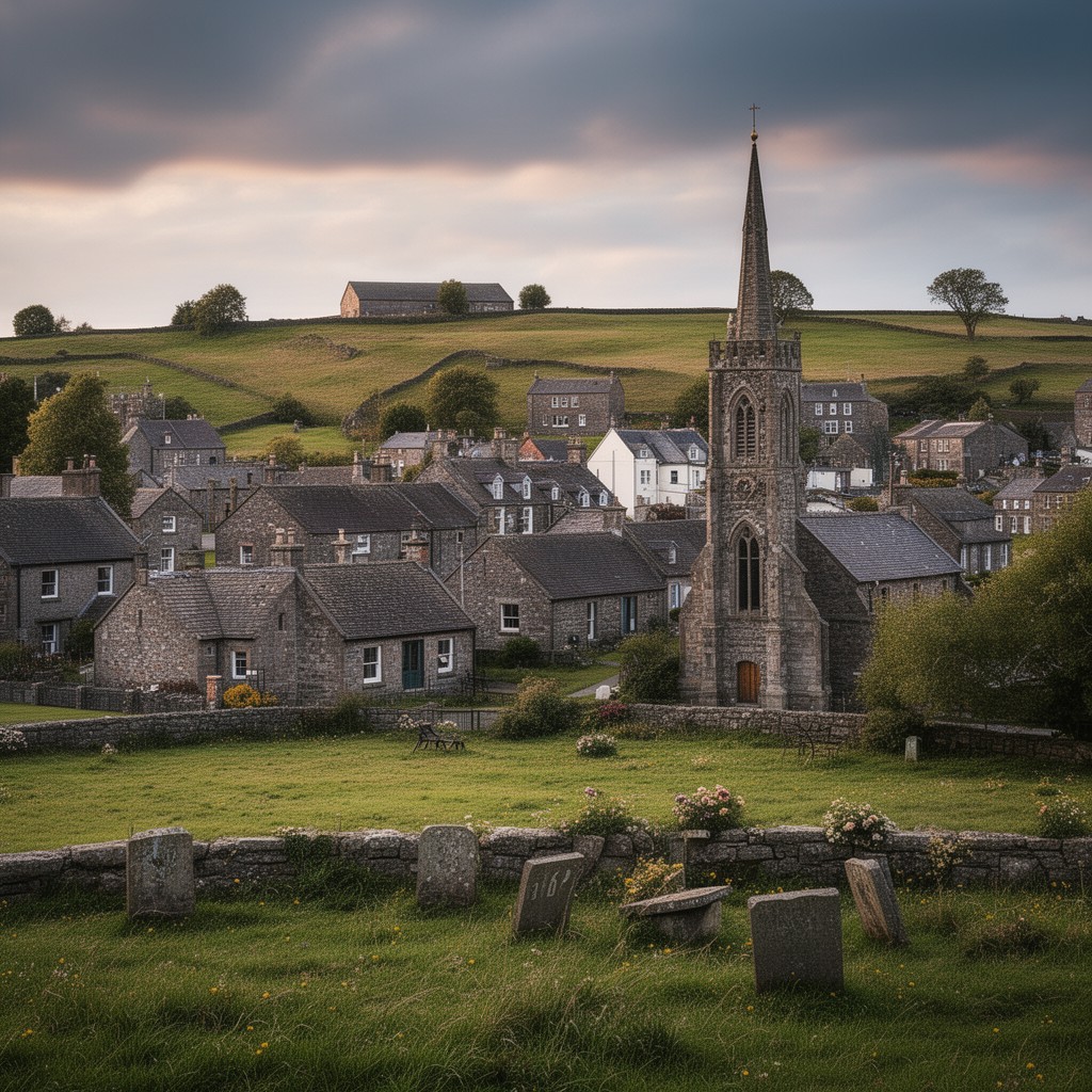 AI-generated illustration of Gifford, East Lothian, Scotland