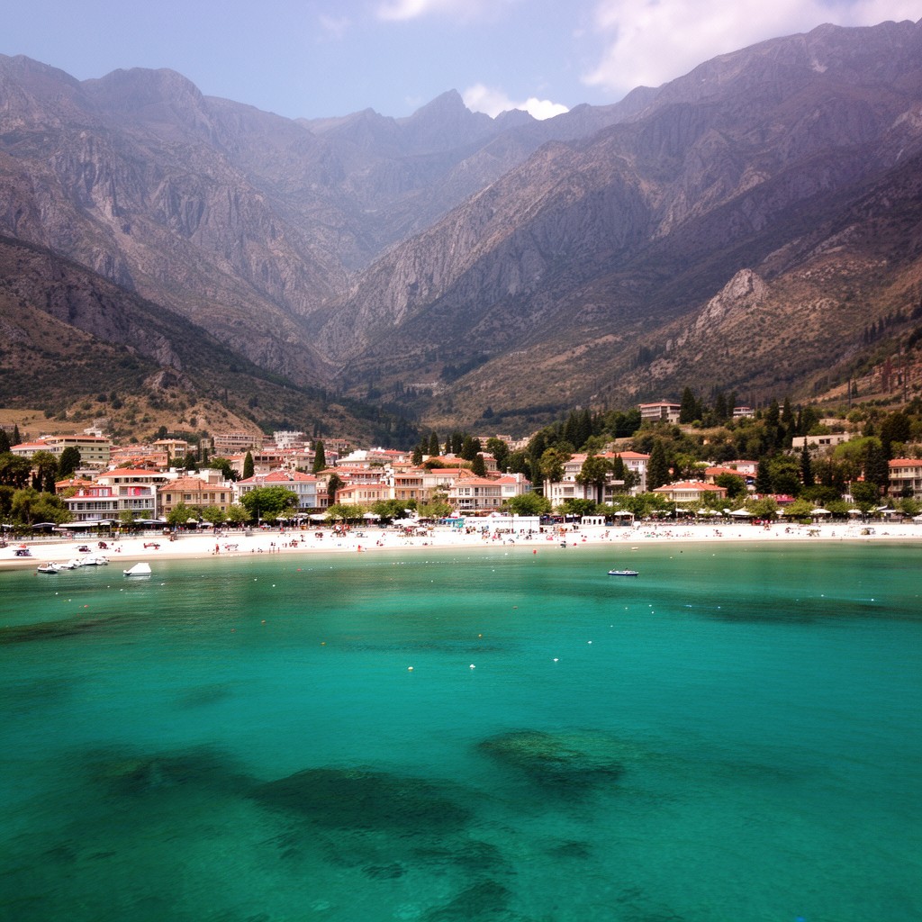AI-generated illustration of Albanian Riviera