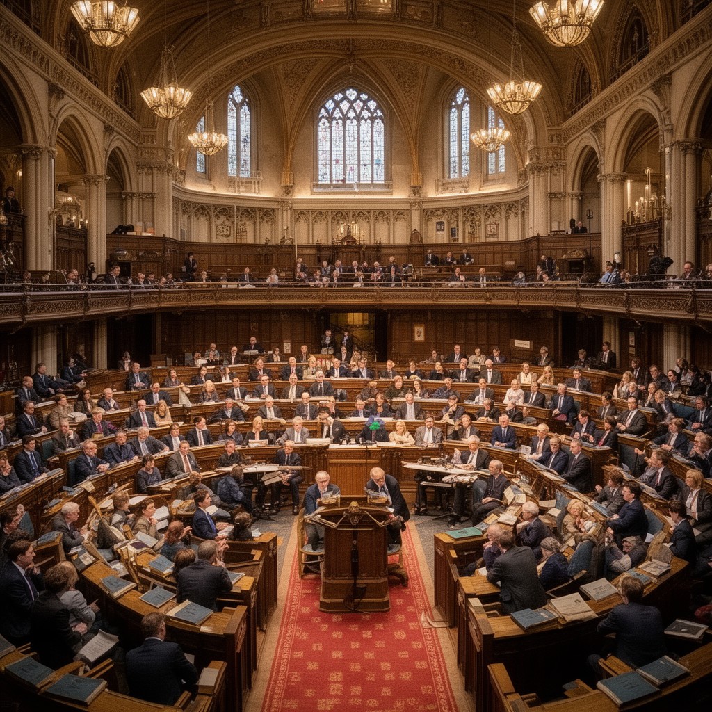 AI-generated illustration of House of Commons of the United Kingdom