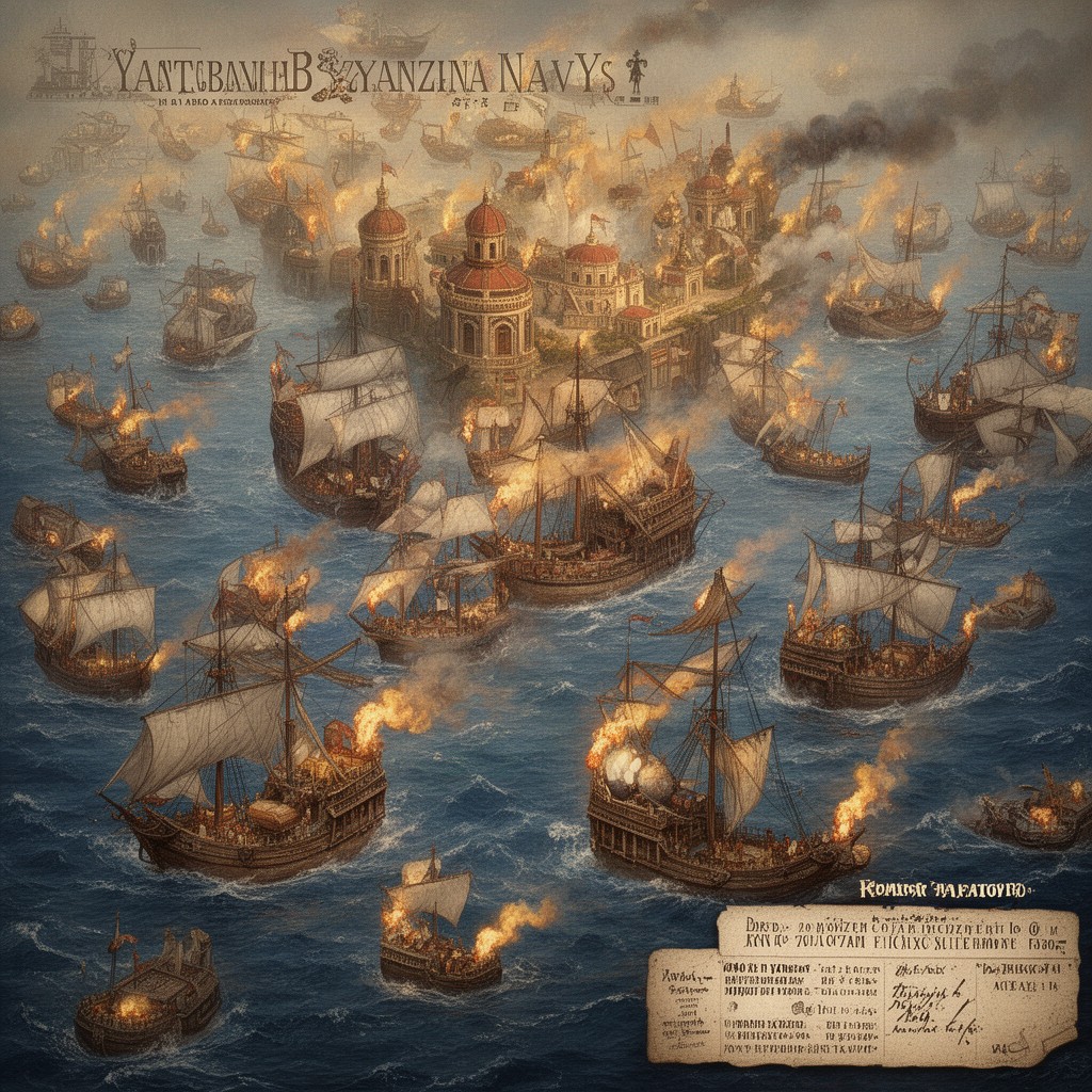 AI-generated illustration of Byzantine navy