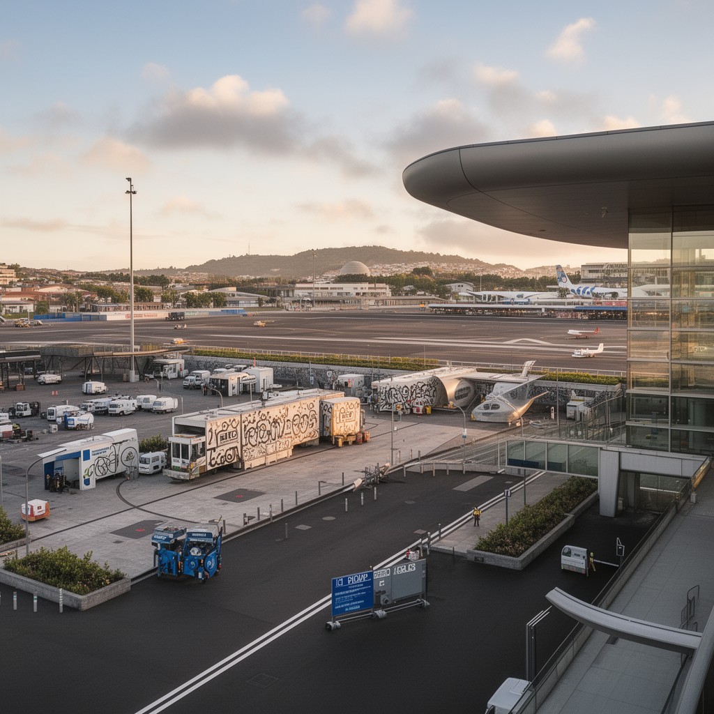 AI-generated illustration of Cristiano Ronaldo Madeira International Airport
