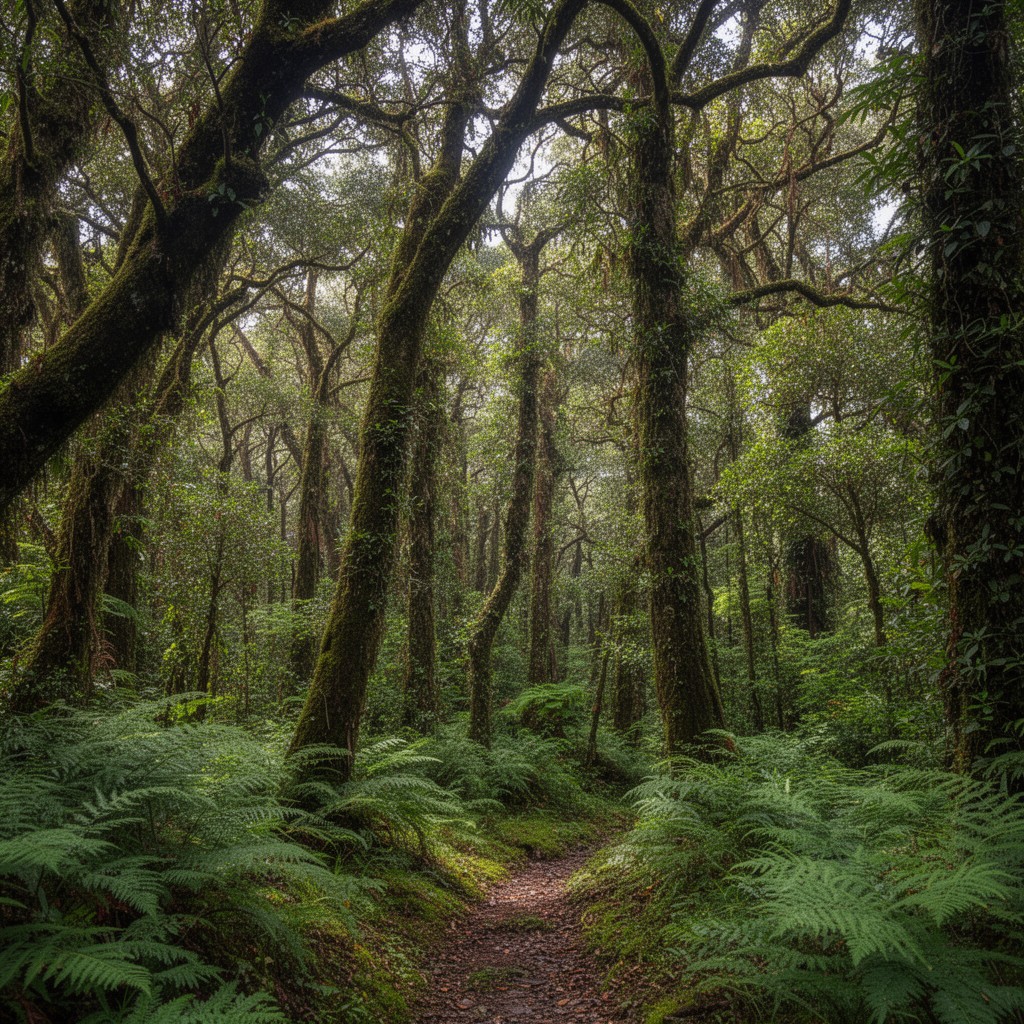 AI-generated illustration of Laurisilva forest