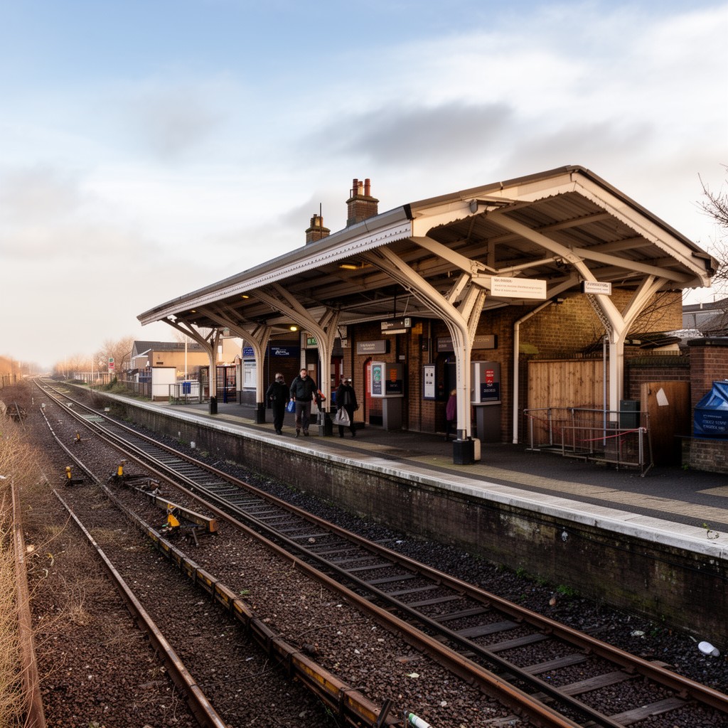 AI-generated illustration of Widnes railway station