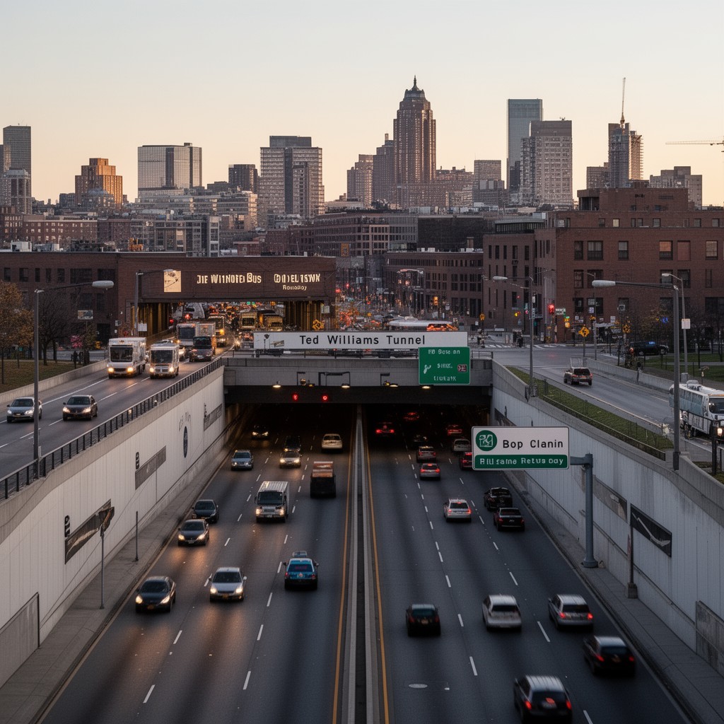 AI-generated illustration of Ted Williams Tunnel (Boston)