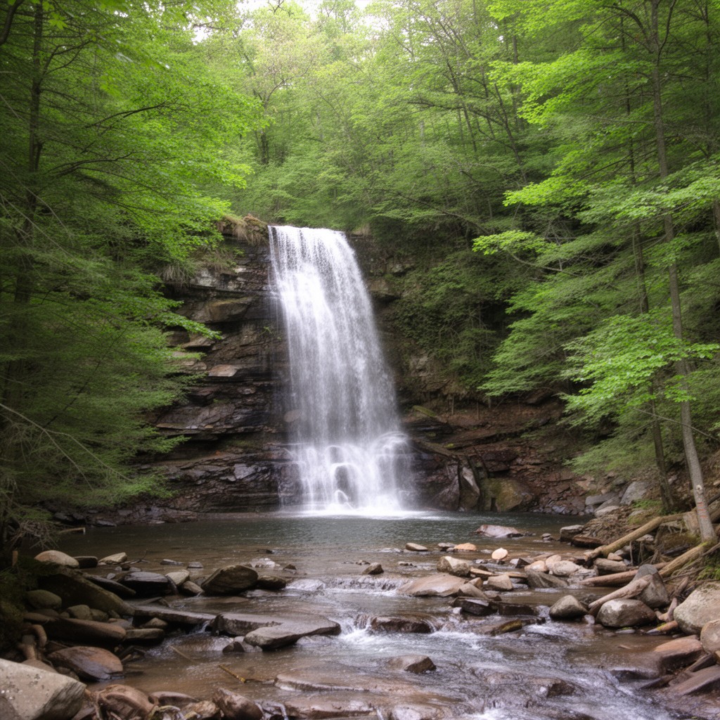 AI-generated illustration of Brush Creek Falls