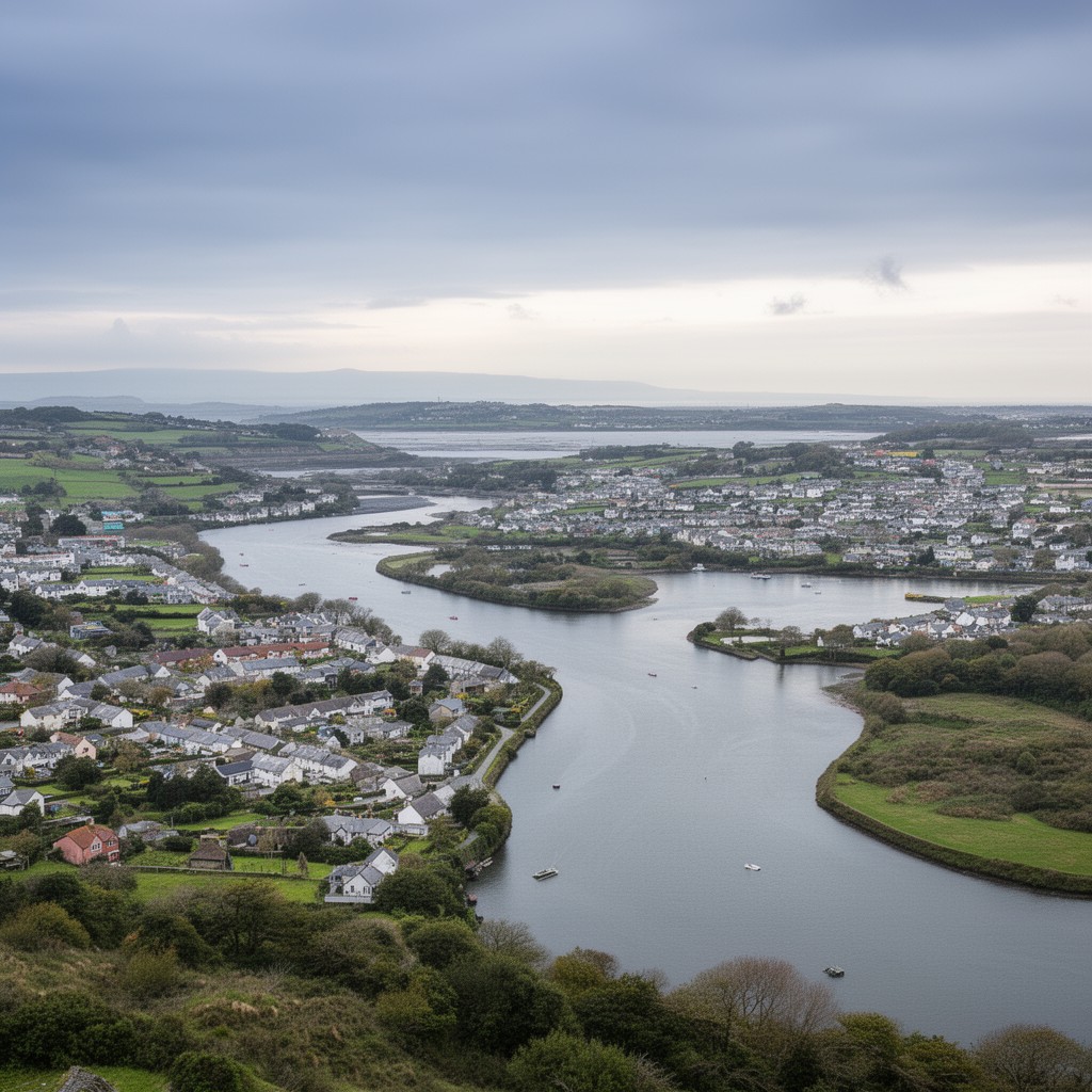 AI-generated illustration of River Lee estuary