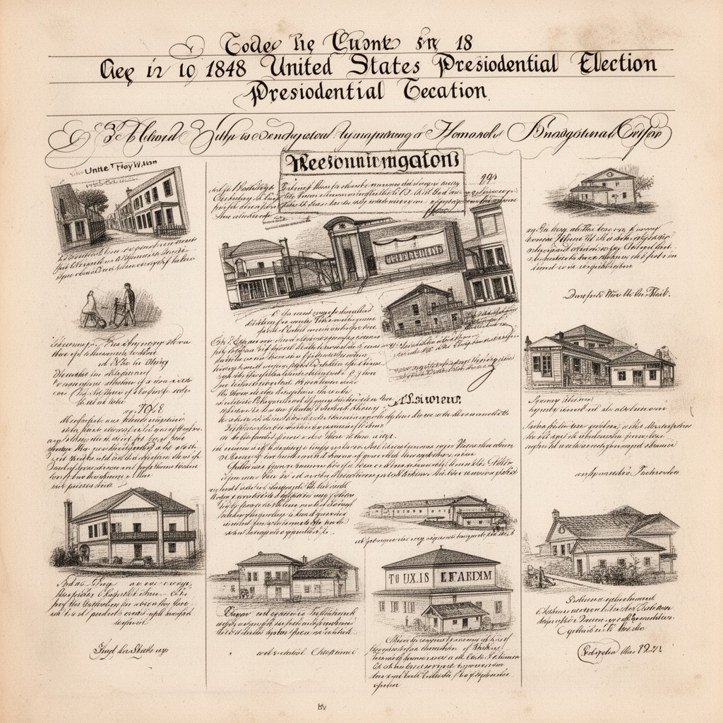 AI-generated illustration of 1848 United States presidential election