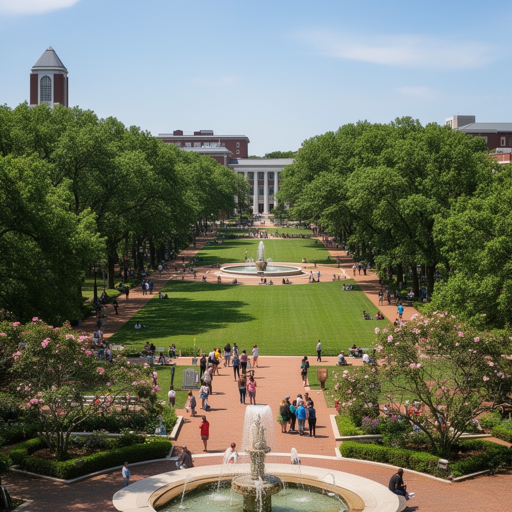 AI-generated illustration of McKeldin Mall