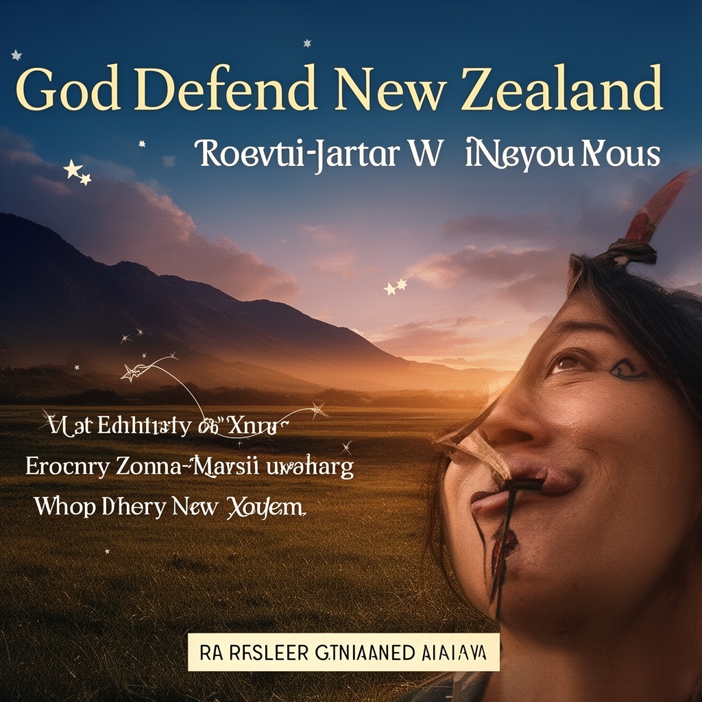 AI-generated illustration of God Defend New Zealand
