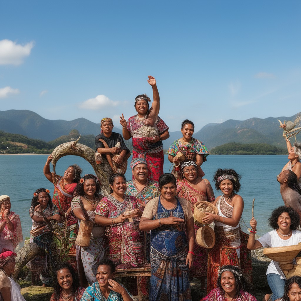 AI-generated illustration of Pacific peoples
