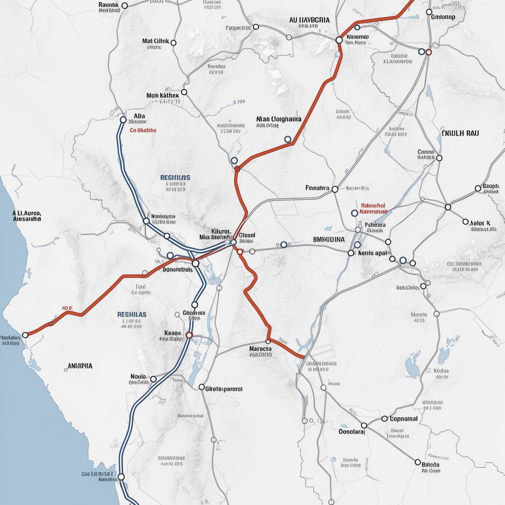 AI-generated illustration of Chile rail network