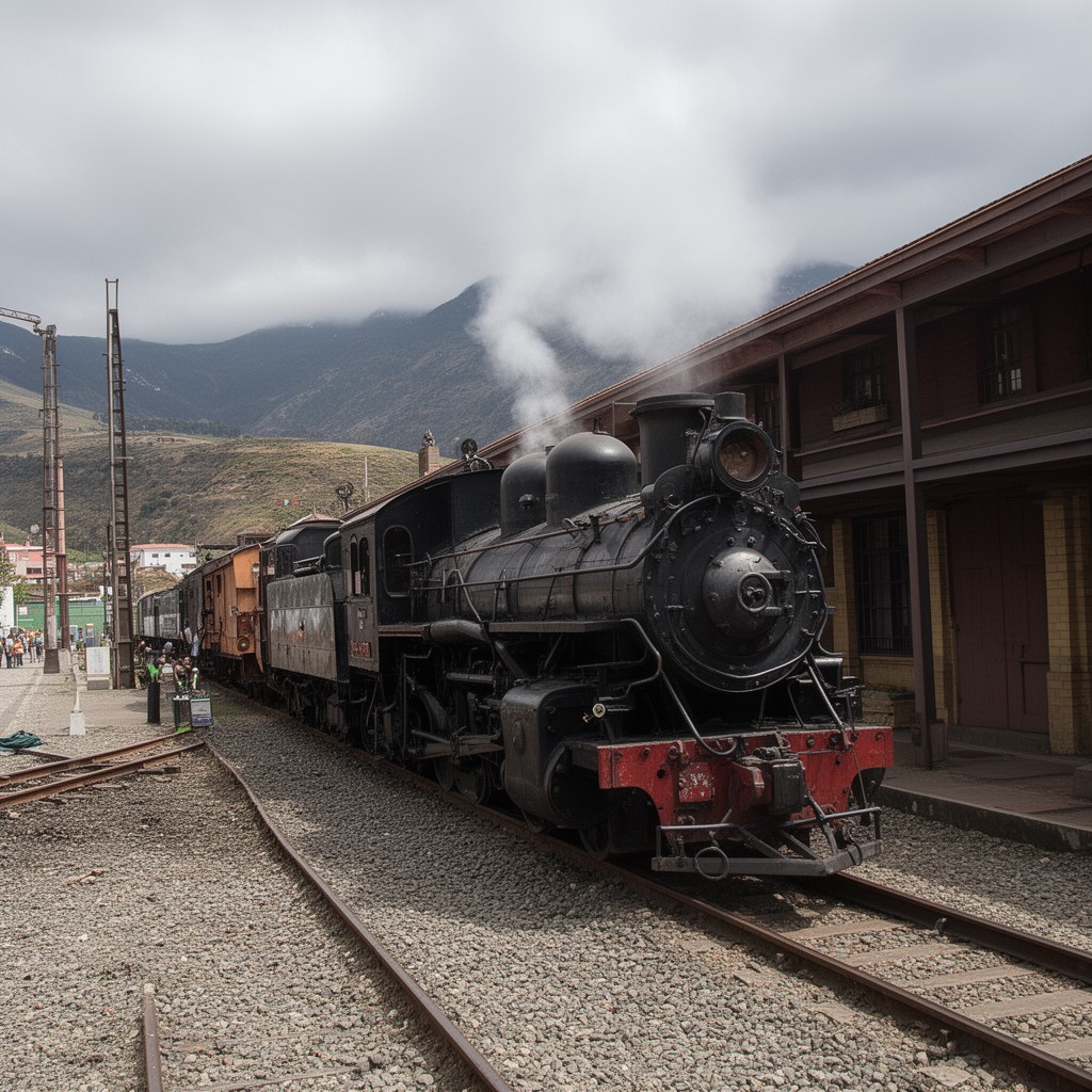 AI-generated illustration of Museo Nacional Ferroviario Pablo Neruda