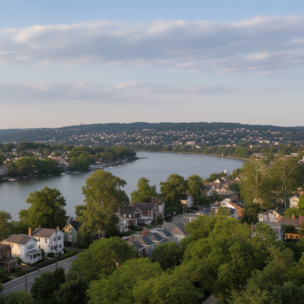 AI-generated illustration of Hastings-on-Hudson, New York
