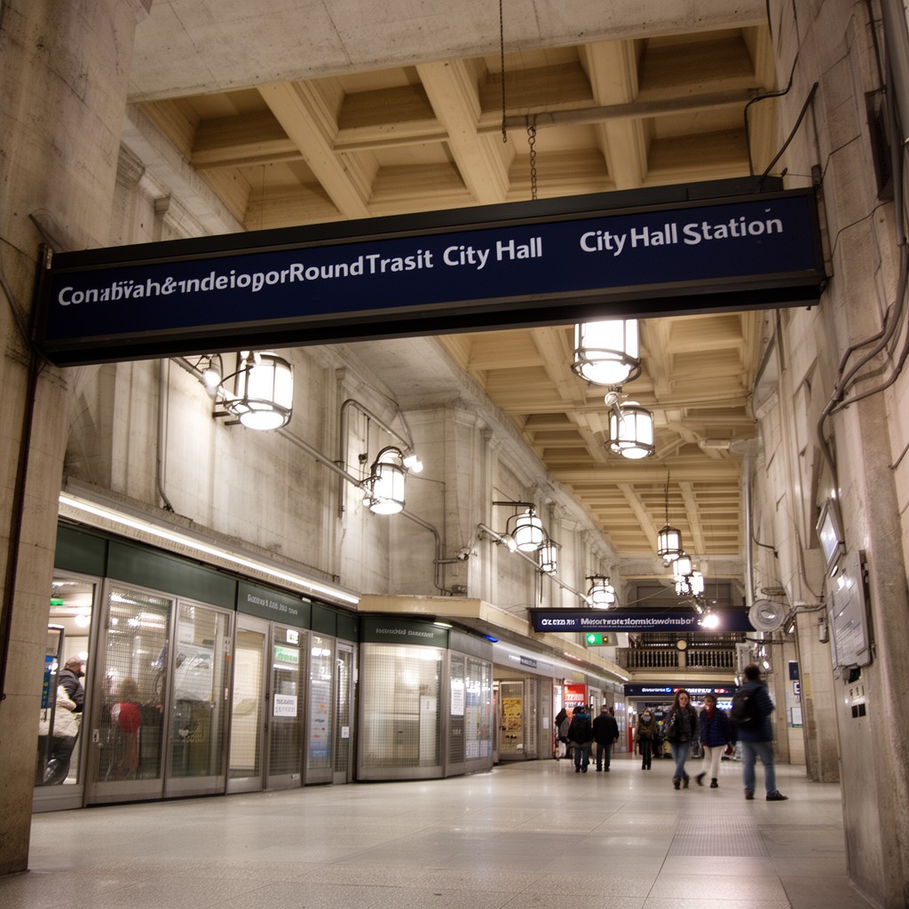 AI-generated illustration of City Hall station