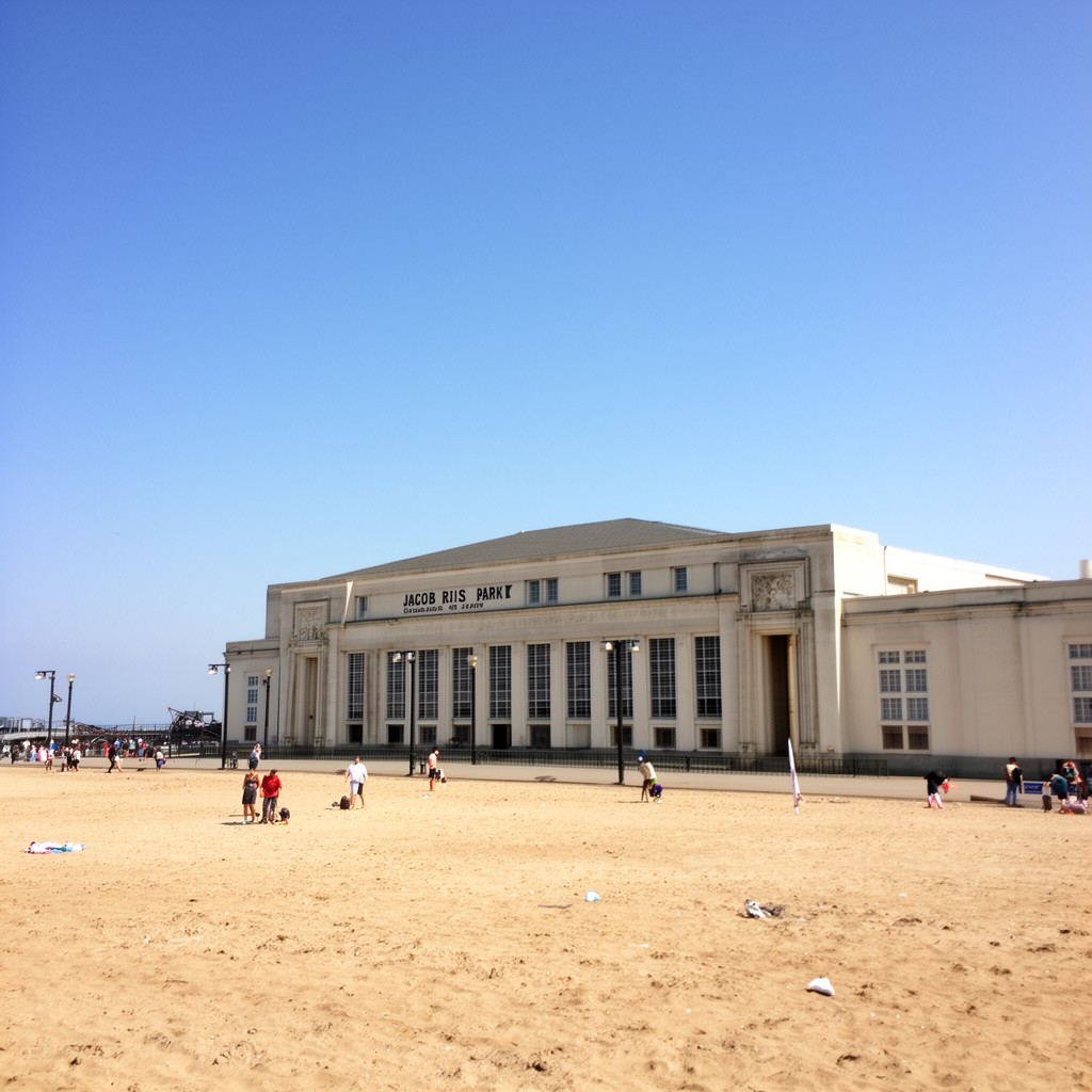 AI-generated illustration of Jacob Riis Park