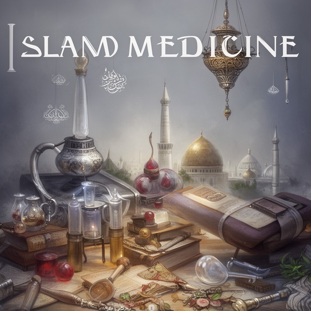 AI-generated illustration of Islamic medicine