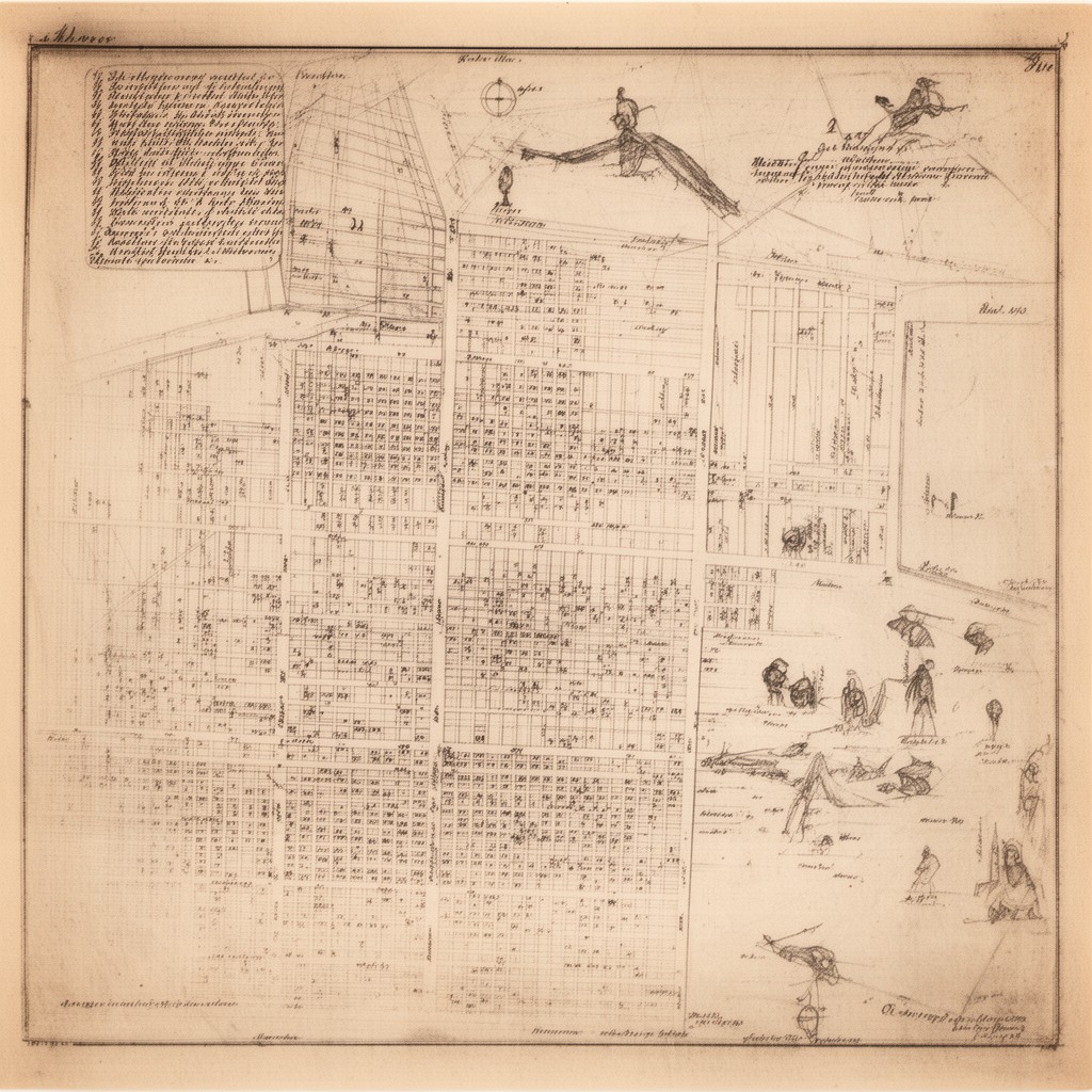 AI-generated illustration of Philadelphia street grid
