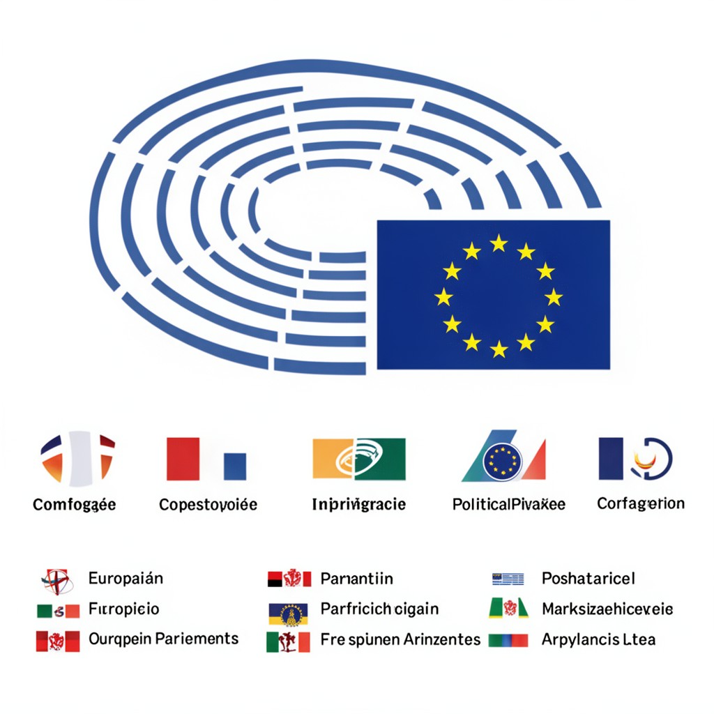 AI-generated illustration of European Parliament political groups